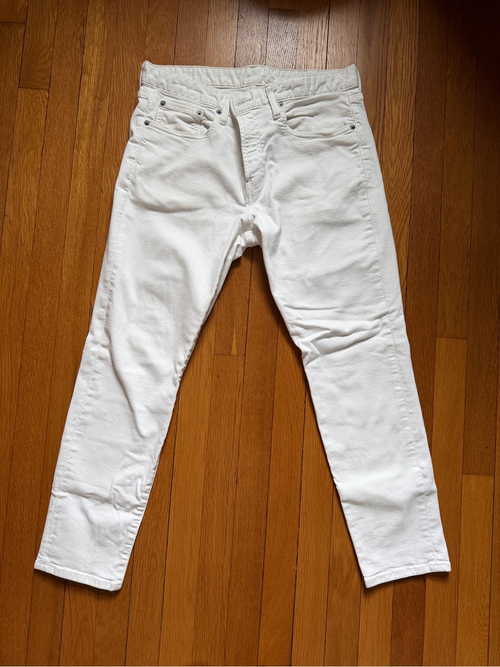 Men's White Slim Taper Bonobos Jeans, 32x28